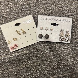 Charlotte Russe Gold and Pink Earrings Set